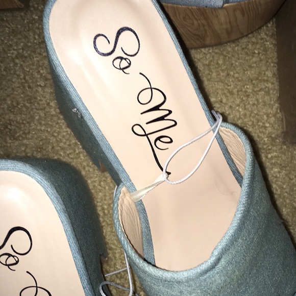 Forever 21 blue high heel wedges - Picture 8 of 8